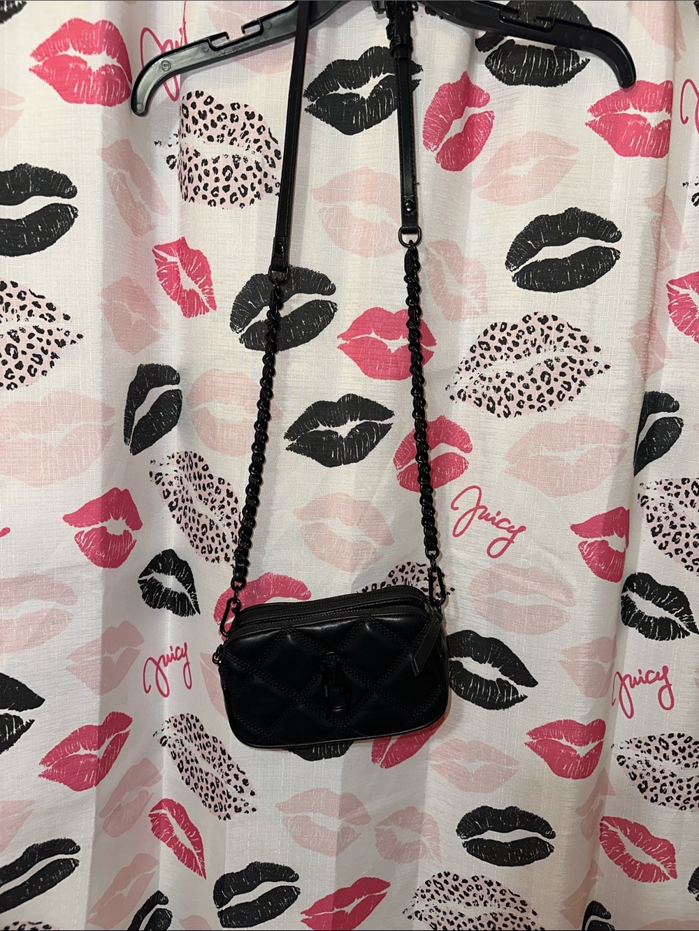 Steve Madden Black Quilted Chain Strap Crossbody